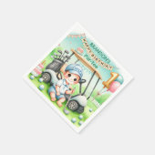 ホールインワンゴルフボーイ1stパーティー誕生日 スタンダードカクテルナプキン (角)