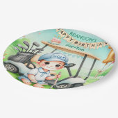 ホールインワンゴルフボーイ1stパーティー誕生日 ペーパープレート (アングル)