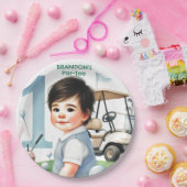 ホールインワンゴルフボーイ1stパーティー誕生日 ペーパープレート (パーティー)