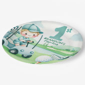 ホールインワンゴルフボーイ1stパーティー誕生日 ペーパープレート (アングル)