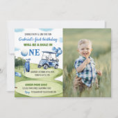 ホールインワンゴルフボーイ1st誕生日招待状 招待状 (正面)