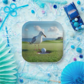 ホールインワンゴルフボール付きカモメ ペーパープレート (パーティー)