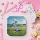 ホールインワンゴルフボール付きカモメ ペーパープレート (パーティー)