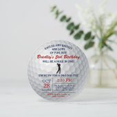 ホールインワンゴルフボールPAR-TEE任意の年齢誕生日 招待状 (スタンド正面)