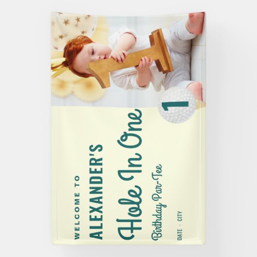 ホールインワンゴルフマスターズ1stバースデーウェルカムサイン 横断幕 (縦)