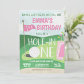 ホールインワンゴルフ招待状ガールファースト誕生日 招待状 (スタンド正面)