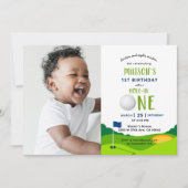 ホールインワンゴルフ誕生日パルティーフォト招待状 招待状 (正面)