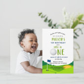 ホールインワンゴルフ誕生日パルティーフォト招待状 招待状 (スタンド正面)