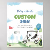 ホールインワンゴルフ誕生日パーティーテーブルサイン ポスター (正面)