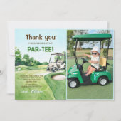 ホールインワンゴルフ誕生日パー – ティー写真 サンキューカード (正面)