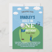 ホールインワンゴルフ1回目の誕生日 サンキューカード (正面)