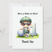 ホールインワンゴルフ1回目の誕生日 サンキューカード (正面)