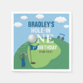 ホールインワンゴルフ1回目の誕生日 スタンダードカクテルナプキン (正面)