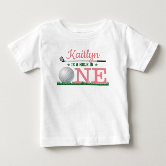 ホールインワンゴルフ1回目の誕生日 ベビーTシャツ (正面)