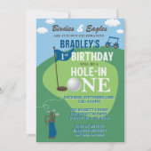 ホールインワンゴルフ1回目の誕生日 招待状 (正面)