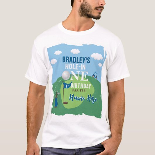 ホールインワンゴルフ1回目の誕生日 Tシャツ (正面)
