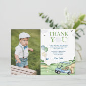 ホールインワンゴルフ1stバースデーフォトサンキューカード 招待状 (スタンド正面)