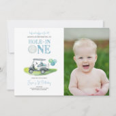 ホールインワンゴルフ1stバースデーフォト招待状 招待状 (正面)