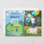 ホールインワンゴルフ1stバースデーフォト サンキューカード (正面)