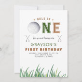 ホールインワンゴルフ1st誕生日パーティー 招待状 (正面)