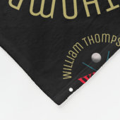 ホールインワンスポーツゴルフクラブ模様ブラック フリースブランケット (角)