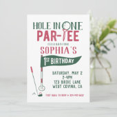 ホールインワンドードルゴルフファースト誕生日招待状 招待状 (スタンド正面)