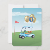 ホールインワンバジェットボーイゴルフパラティー1歳の誕生日 招待状 (裏面)