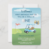 ホールインワンバジェットボーイゴルフパラティー1歳の誕生日 招待状 (正面)