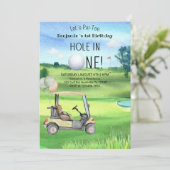 ホールインワンバースデーゴルフテーマボーイフレンド 招待状 (スタンド正面)
