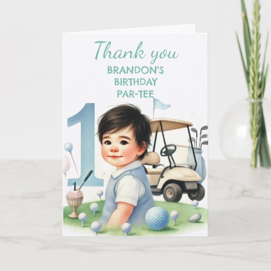 ホールインワンバースデーボーイゴルフパルティー サンキューカード (正面)