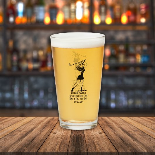 ホールインワンパーソナライズされたレトロスタイルガールギフト タンブラーグラス