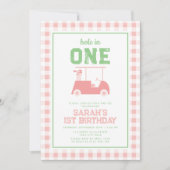 ホールインワンパーティーガールズワンバースデー招待状 招待状 (正面)