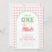 ホールインワンパーティーガールズワンバースデー招待状 招待状 (正面)