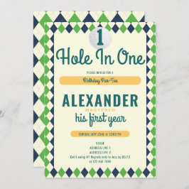 ホールインワンパーティーゴルフマスター1歳の誕生日 招待状