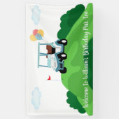 ホールインワンパーティーゴルフ最初の誕生日へようこそ 横断幕 (縦)