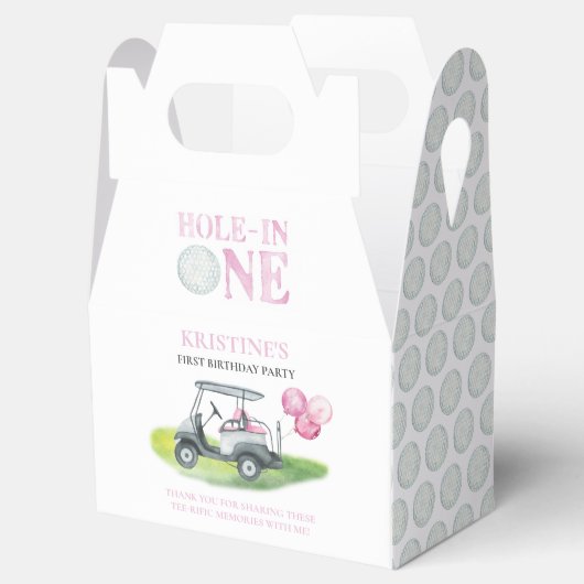 ホールインワンピンクゴルフテーマ誕生日お願いボックス フェイバーボックス (オープン)