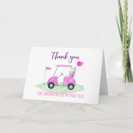 ホールインワンピンクゴルフファーストバースデー サンキューカード