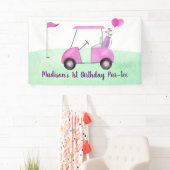 ホールインワンピンクゴルフファースト誕生日パー – ティー 横断幕 (インサイチュ)