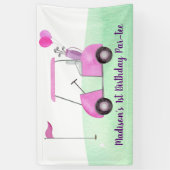 ホールインワンピンクゴルフファースト誕生日パー – ティー 横断幕 (縦)