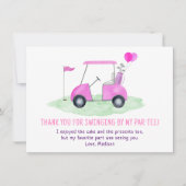 ホールインワンピンクゴルフファースト誕生日 サンキューカード (正面)