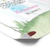 ホールインワンピンクゴルフ1stバースデーマイルストーンサイン ポスター (角)