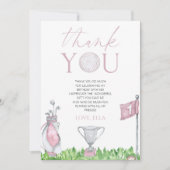 ホールインワンピンクゴルフ1st誕生日パーティー サンキューカード (正面)