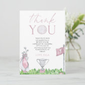 ホールインワンピンクゴルフ1st誕生日パーティー サンキューカード (スタンド正面)