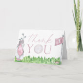 ホールインワンピンクゴルフ1st誕生日パーティー サンキューカード (正面)