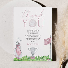 ホールインワンピンクゴルフ1st誕生日パーティー サンキューカード