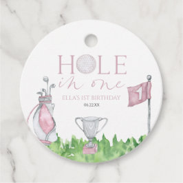 ホールインワンピンクゴルフ1st誕生日パーティー フェイバータグ