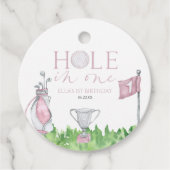 ホールインワンピンクゴルフ1st誕生日パーティー フェイバータグ (正面)