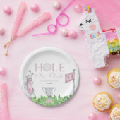 ホールインワンピンクゴルフ1st誕生日パーティー ペーパープレート (パーティー)