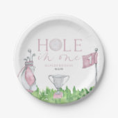 ホールインワンピンクゴルフ1st誕生日パーティー ペーパープレート (正面)