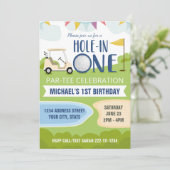 ホールインワンファースト誕生日ゴルフ招待状 招待状 (スタンド正面)